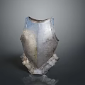 Silver Metal Armor Vest With Rustic Texture For Home Decoration
