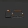 Portable Orange And Black Equipment With Handles Control Panels Buttons And Indicators