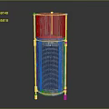 Silver Upright Cylindrical Daily Use Appliance With Transparent Top Red Interior And Ventilation Grille