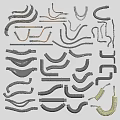 Modern cable data line network cable plug industrial machinery parts combination 3d model