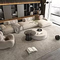 Sofa Coffee Table Combination Sofa Coffee Table Multi-person Corner Sofa Living Room 3d model