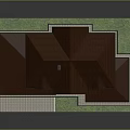 Two Story Brick House With Brown Roof Chimney And Front Porch Design