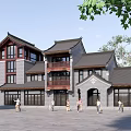 Chinese-style Ancient Building Shops 3d model