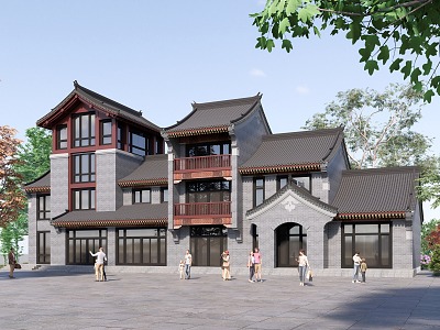 Chinese-style Ancient Building Shops 3d model