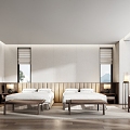 Modern Luxury Hotel Room King Room Hotel 3d model