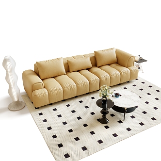 Modern sofa coffee table combination 3d model