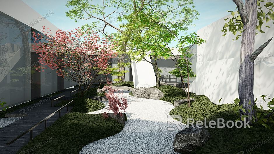 Japanese Courtyard Zen Courtyard Garden model