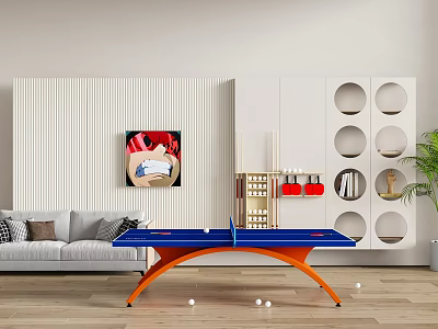 Table Tennis Room Activity Room 3d model