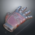 Durable Brown Leather Glove with Silver Finger Protectors Wrist Strap and Buckle for Daily Use