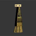 Ornamental Architectural Railing With Gold Decorations And Dark Body Design