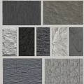 Decorative Wall Components With Textured Surfaces Various Material Types And Interior Designs 3d model