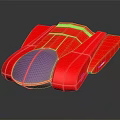 Shiny Red And Purple Futuristic Toy Car With Streamlined Body Design