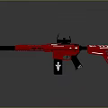 Red Assault Rifle with Black Scope Tactical Grip Magazine and White Graphics