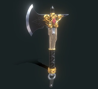 Axe Weapon Knife Axe Gold Axe 3d model