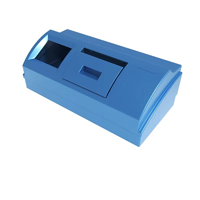 Blue Plastic Electronic Device Housing With Two Slots And Smooth Surface 3d model