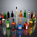 Various Colored Alcohol Bottles Collection Featuring Different Types And Designs