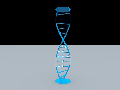 Blue DNA Double Helix Structure Commercial Display Equipment with Modern Design 3d model