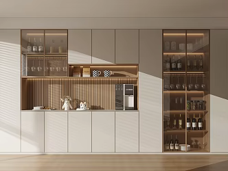 Wine Cabinet Sideboard Dining Table 3d model