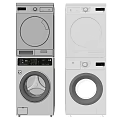 Modern Front Loading Washing Machines With Sleek Design And Digital Control Panels 3d model