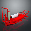 Red Heavy Duty Machinery Equipment With Metal Frame White Roller And Black Handles