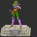 Game And Movie Character Orphee Shaka With Green Hair Purple Armor Green Pants Purple Boots