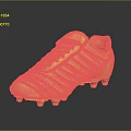 Luxurious Golden Soccer Cleat Featuring Intricate Laces Studded Design And Reflective Metallic Surface