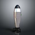 Silver Missile Weapon with Black Top and Base Stand Structure and Green Component Details