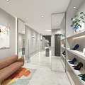 Modern Minimalist Clothing Store With Glass Facade And Interior Lighting Decor
