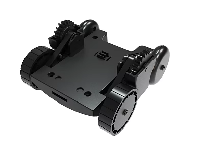 Black Robot Chassis With Wheels And Mechanical Structure For DIY Projects 3d model
