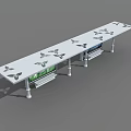 Modern Urban Bus Shelter With Canopy White Pillars And Advertising Billboards