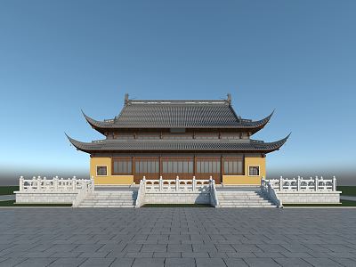 Chinese Temple Daxiong Hall 3d model