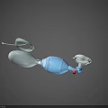 Blue Manual Resuscitation Bag With Transparent Mask Red Valve Knob And Connecting Tube