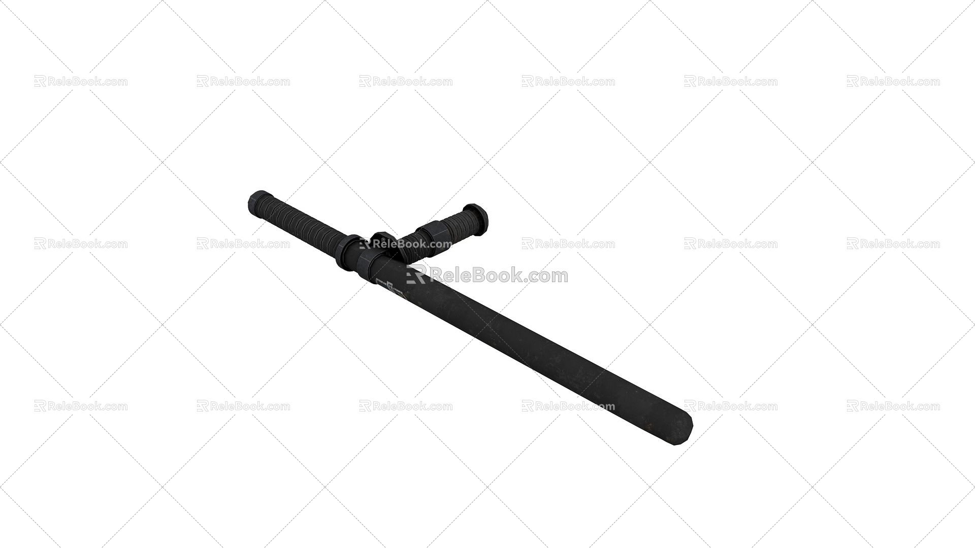 Police equipment Anti-explosion baton baton baton baton baton stick hand baton explosion-proof baton rubber baton T-shaped baton hand baton 3d model