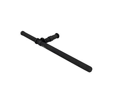 Black Tactical Stick Weapon With Sturdy Grip And Durable Design For Self Defense 3d model