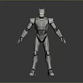 Silver Metallic Humanoid Robot With Futuristic Mechanical Body And Shiny Surface