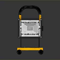 Portable LED Flood Light Fixture Combination With Black Handle And Yellow Stand Design