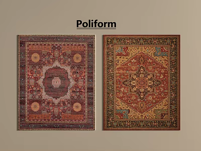 Poliform Square Rugs With Intricate Traditional Patterns And Warm Decorative Design Elements 3d model