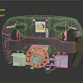 Car Steering Wheel Featuring Carbon Fiber Construction Orange Center And Sticker Details
