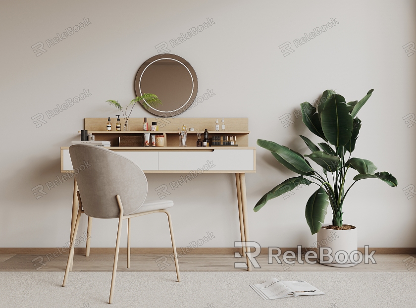 Nordic Solid Wood Dressing Table model