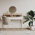 Nordic Solid Wood Dressing Table 3d model