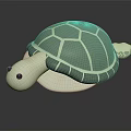 Cute Green And White Turtle Toy With Textured Shell And Smooth Surface 3d model