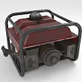 Durable Red Industrial Generator With Black Metal Frame And Control Panels
