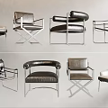 Sleek Modern Leisure Chairs With Metal Frames And Leather Seats In Various Styles