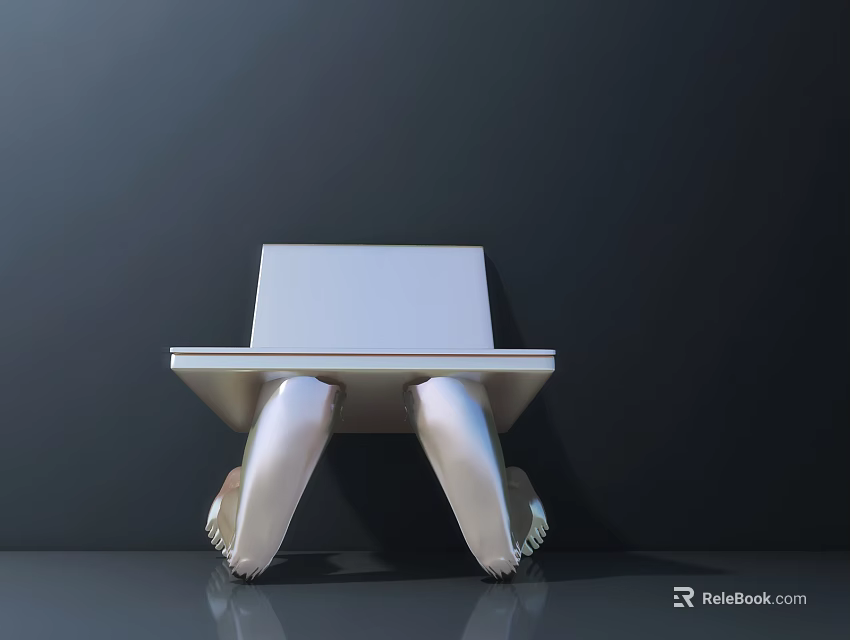 Modern Sculpture Carving Featuring White Flat Structure Intricate Leg Supports And Detailed Carved Textures 3d model 