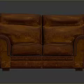 Brown Leather Multi Seater Sofa With Comfortable Backrest And Armrest Design