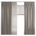 Gray Textured Curtains With Sheer White Panels For Home Window Decor