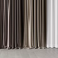 Elegant Layered Curtains in Brown Beige White with Gold Accents and Modern Style