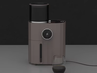 Modern Brown Kitchen Coffee Machine With Sleek Design And Glass Cup For Fresh Coffee 3d model
