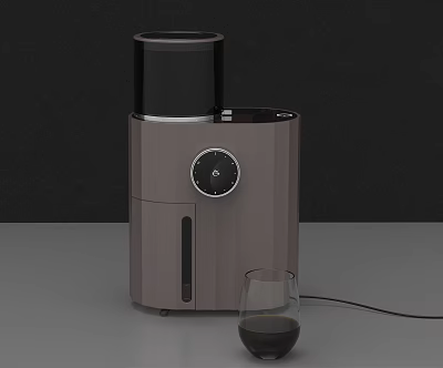 Modern Brown Kitchen Coffee Machine With Sleek Design And Glass Cup For Fresh Coffee 3d model