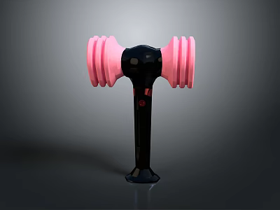 Modern Hammer Like Weapon With Black Body And Pink Grips Design 3d model